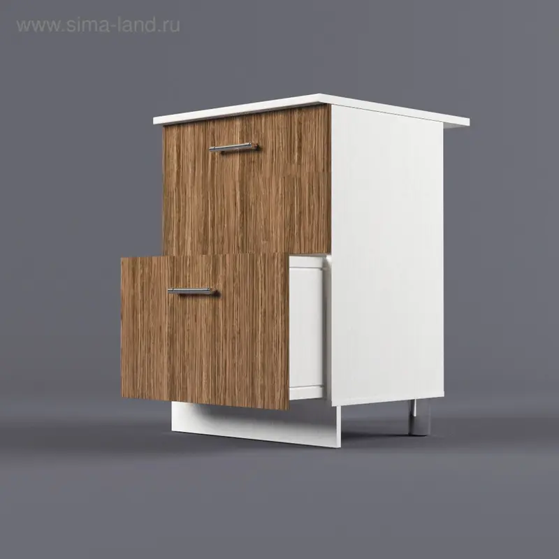 Шкаф напольный 850*600*600 2 ящика Шимо Темный
