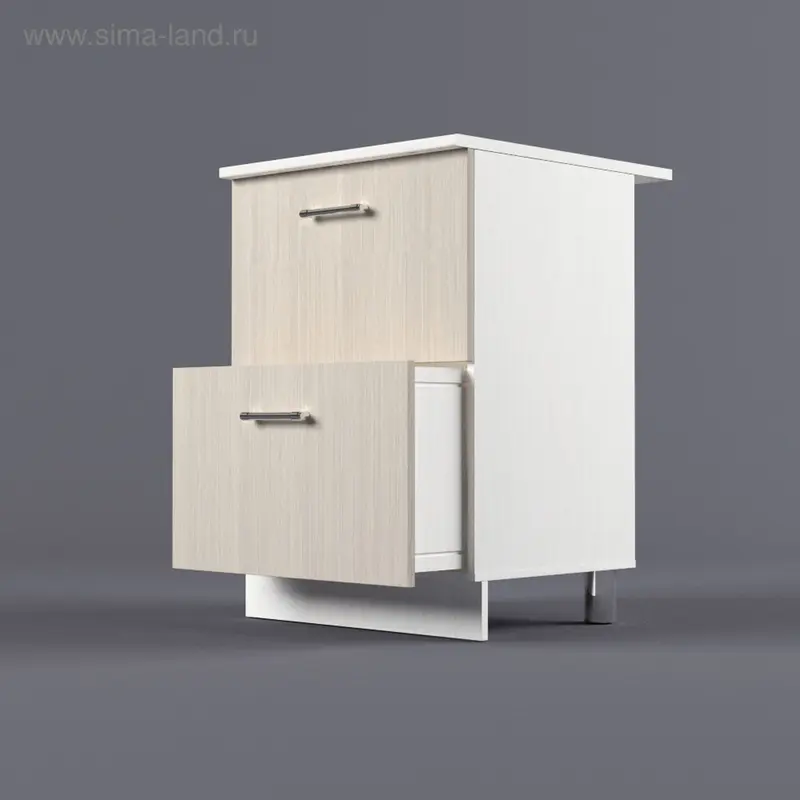Шкаф напольный 850*600*600 2 ящика Дуб Сонома