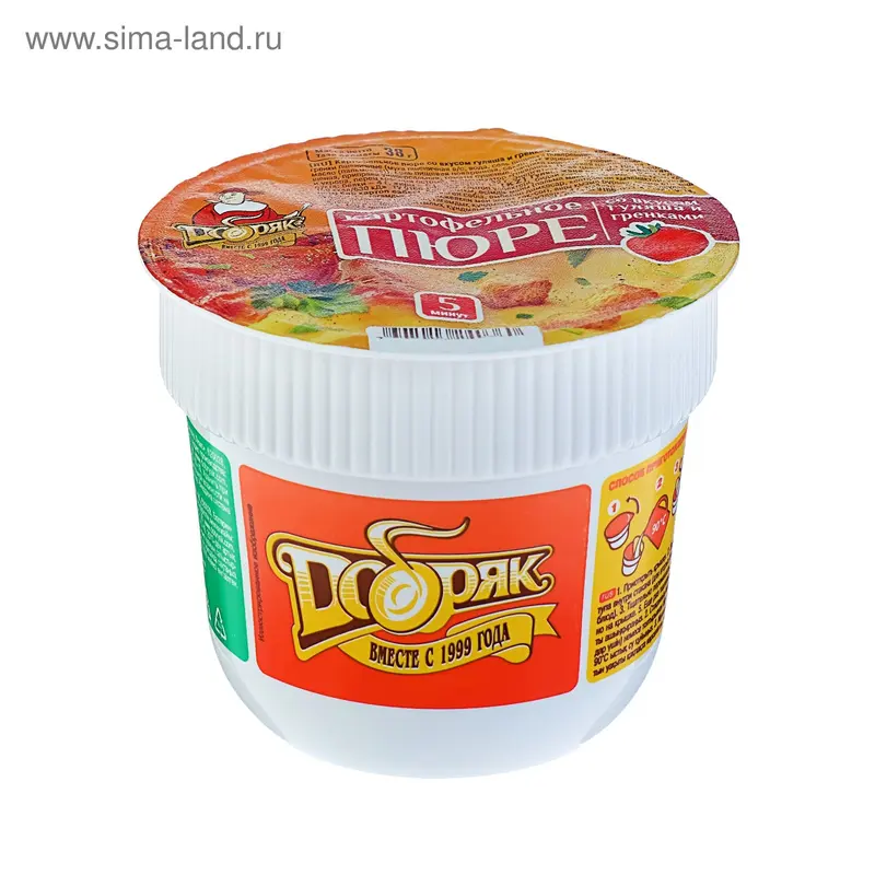 Картофельное пюре "Добряк" со вкусом гуляша и гренками в стакане, 38 г