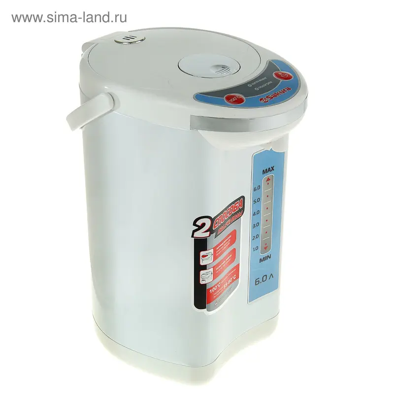 Термопот Sakura SA-316S, 750 Вт, 6 л, белый
