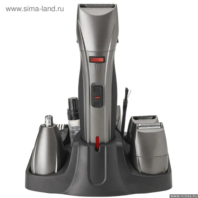 Машинка для стрижки / триммер Supra RS-402, 6 насадок, серебристая