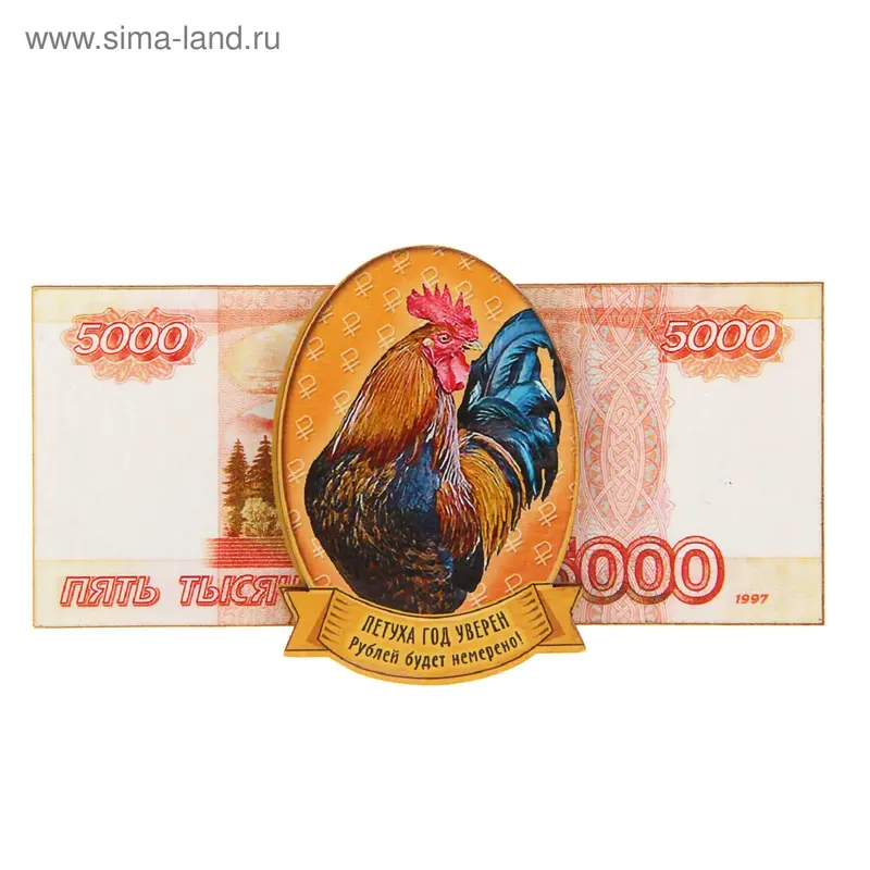 Магнит " 5000 рублей " символ года 2017