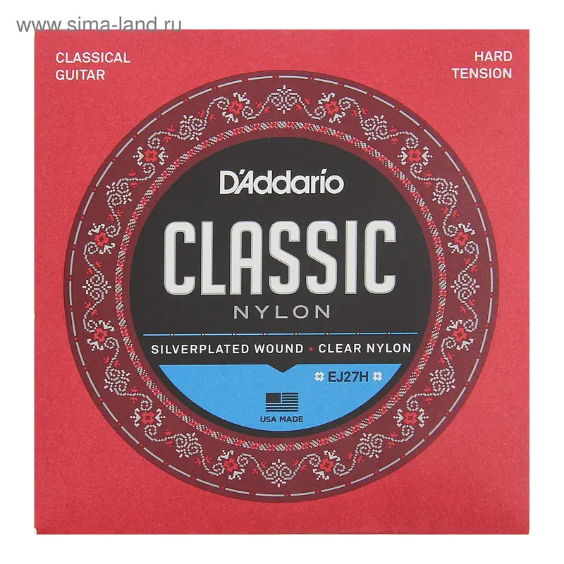 Струны D`Addario для классической гитары нейлоновые Student Hard