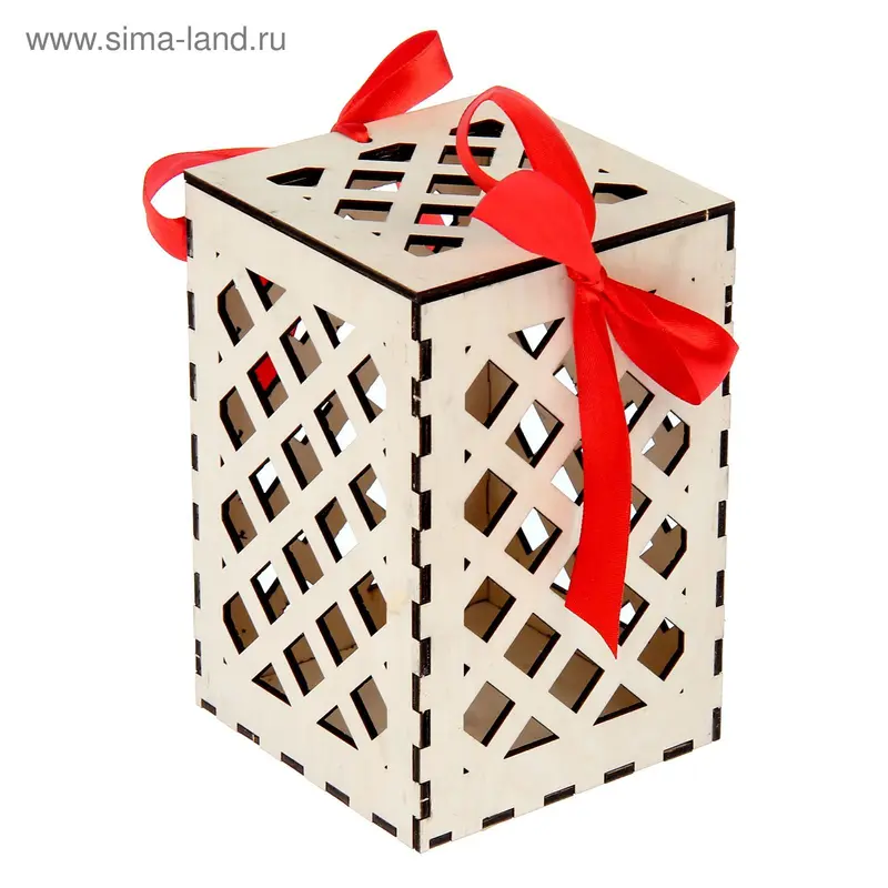 Шкатулка "Ромбы с бантами" 10х10х15 см