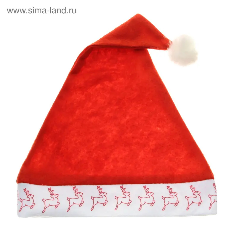 Колпак новогодний "Классика" кант с оленем, 28*34 см