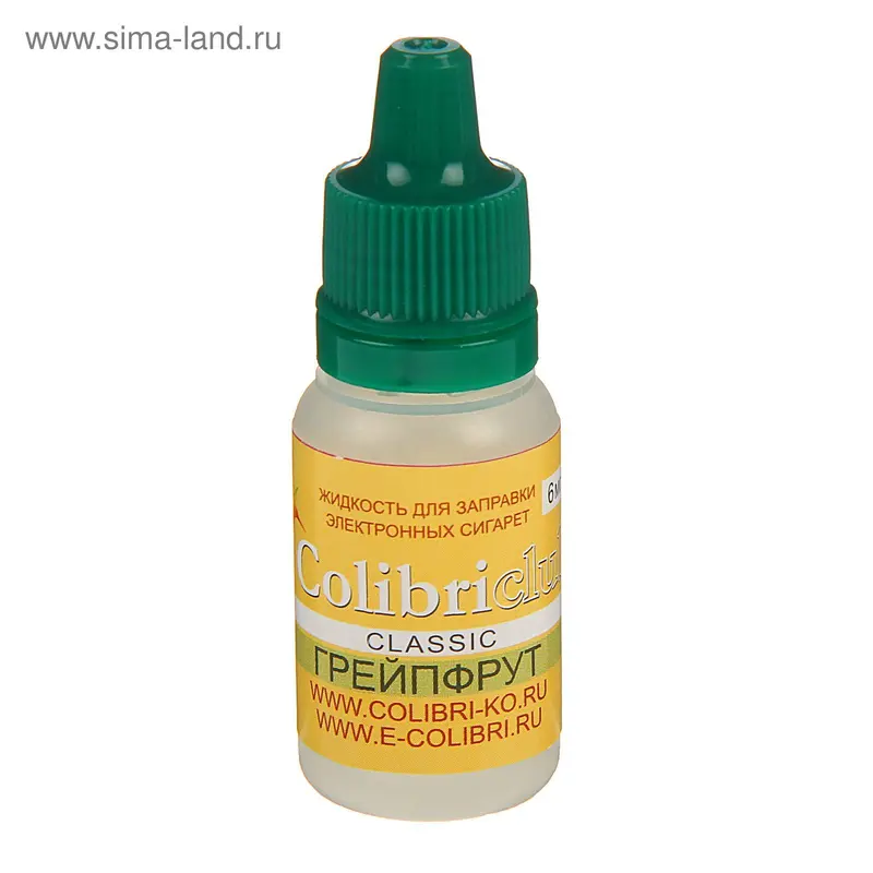 Жидкость для многоразовых ЭИ Colibriclub Classic, грейпфрут6 мг, 10 мл