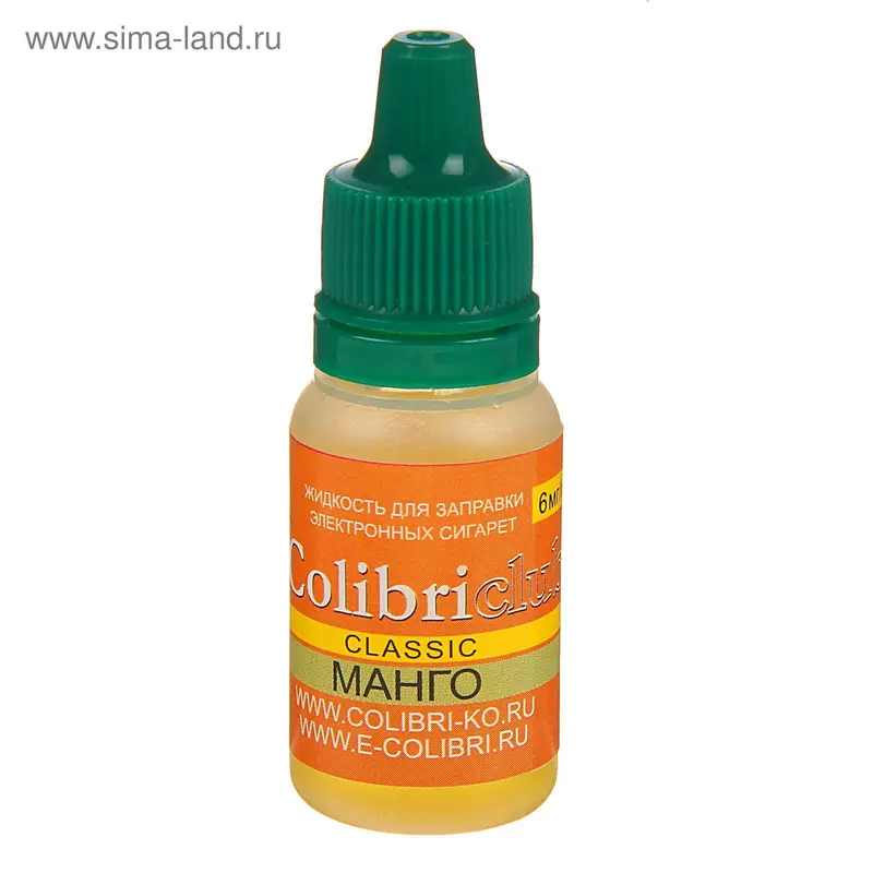 Жидкость для многоразовых ЭИ Colibriclub Classic, манго, 6 мг, 10 мл