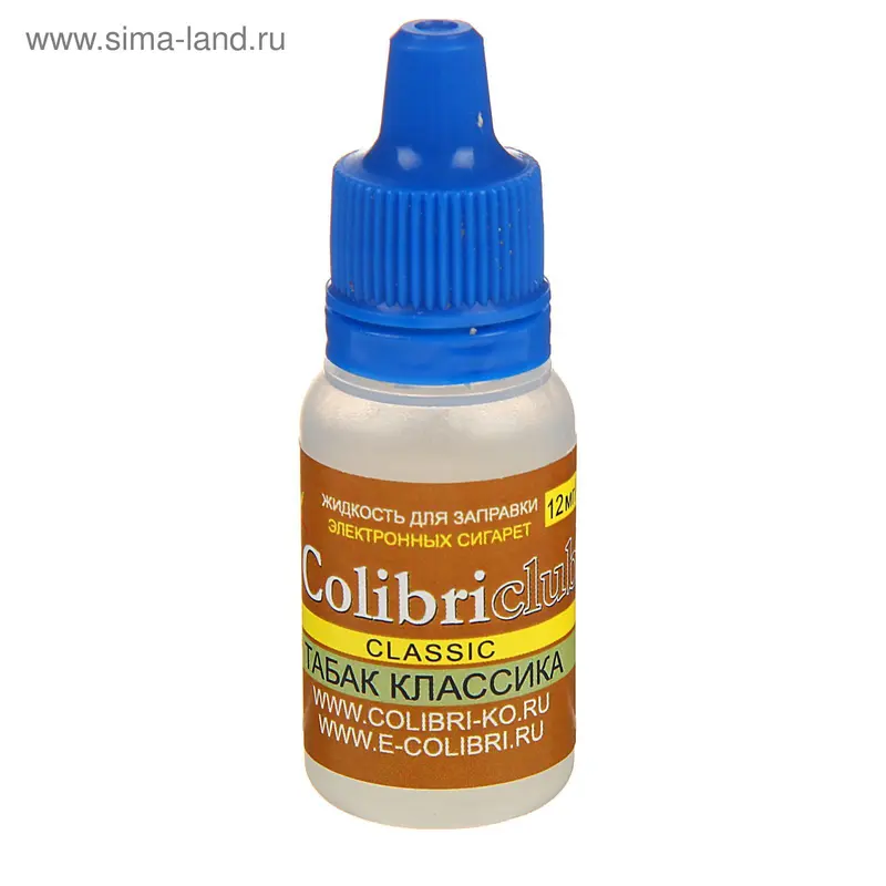 Жидкость для многоразовых ЭИ Colibriclub Classic, табак классика, 12 мг, 10 мл