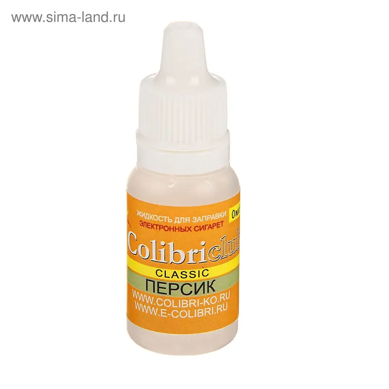 Жидкость для многоразовых ЭИ Colibriclub Classic, персик, 0 мг, 10 мл