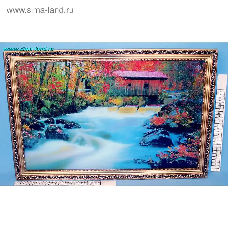 картина 521 свет муз 40*60 дом у реки А032 (бокс 6 шт)
