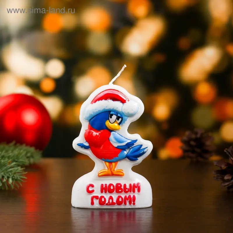 Свеча-барельеф "Снегирь"