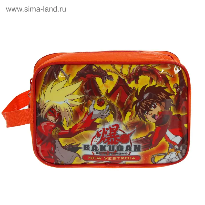 Сумка детская на молнии Bakugan, 1 отдел, оранжевая