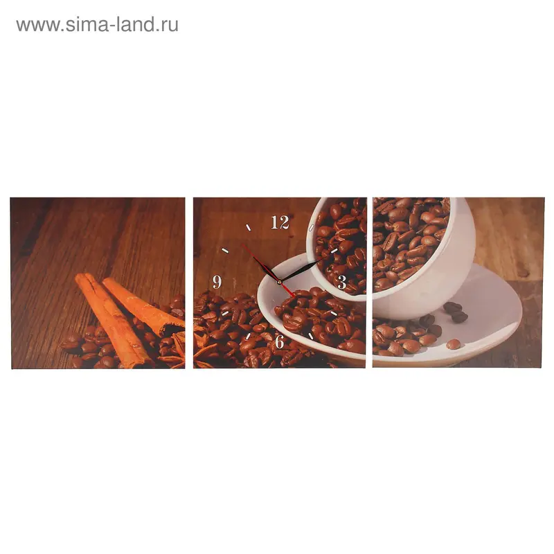 Часы-картина модульные «Кофе», 30 × 90 см