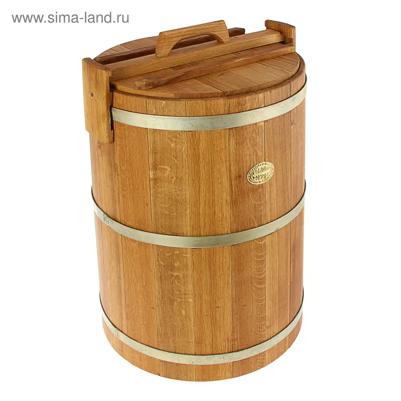Кадка дубовая, с крышкой, 80л