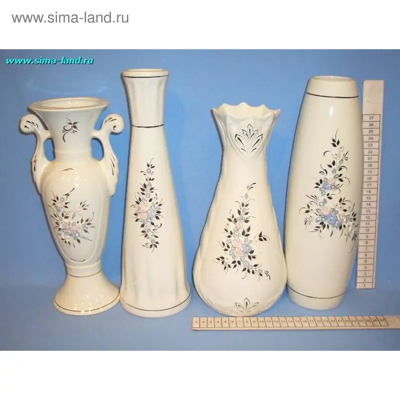 ваза лепка белая в асс-те