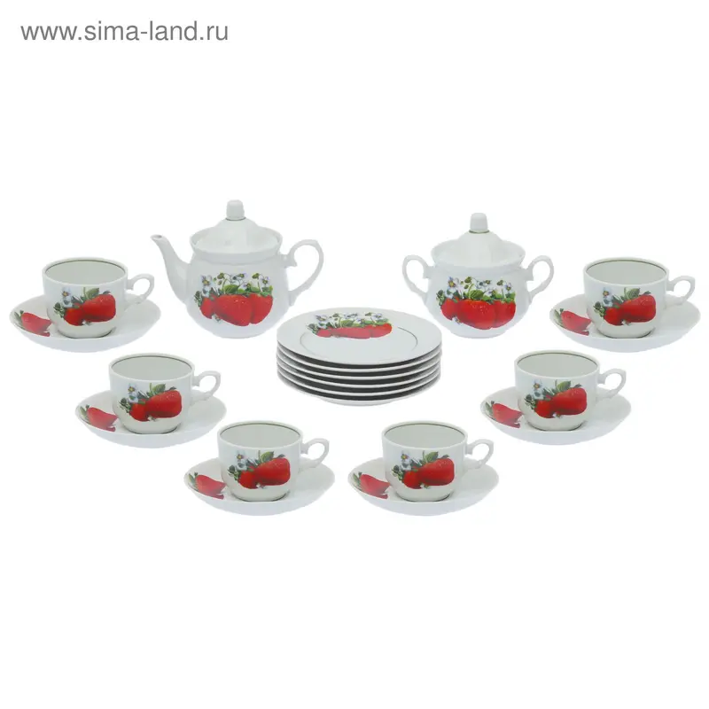Сервиз чайный "Кирмаш. Клубника", 20 предметов