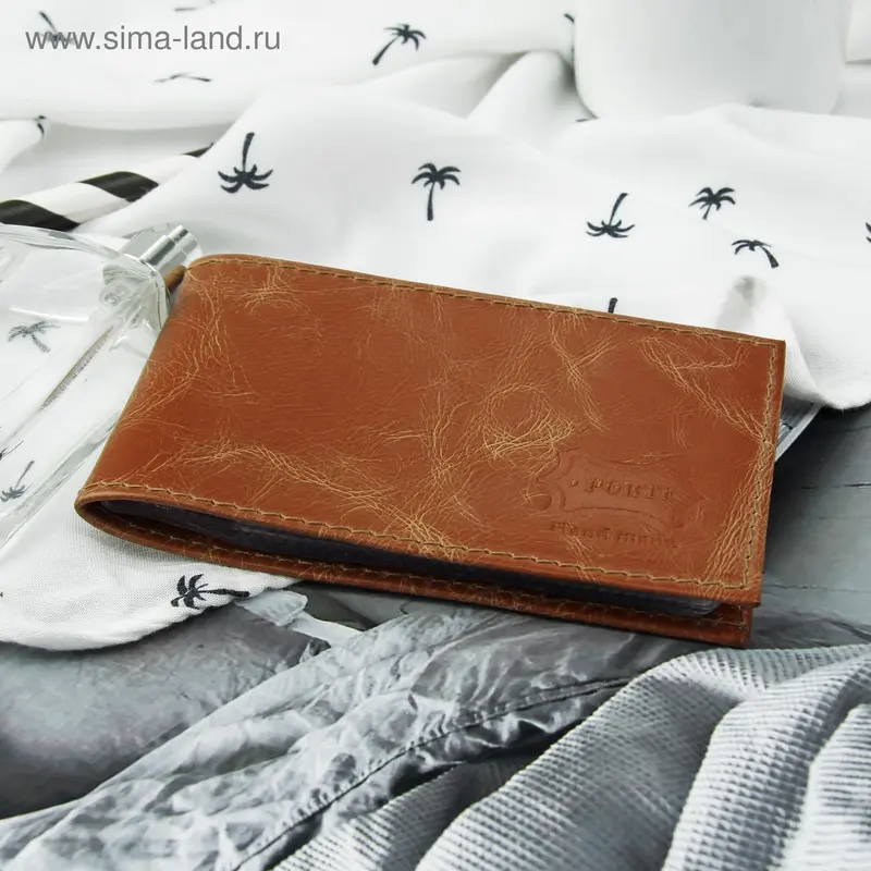 Визитница, 1 ряд, 18 листов, коричневый матовый