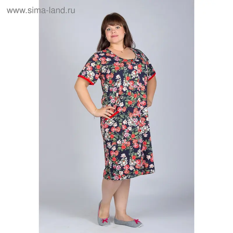 Халат женский на пуговицах арт.а25-2s МИКС, р-р 54