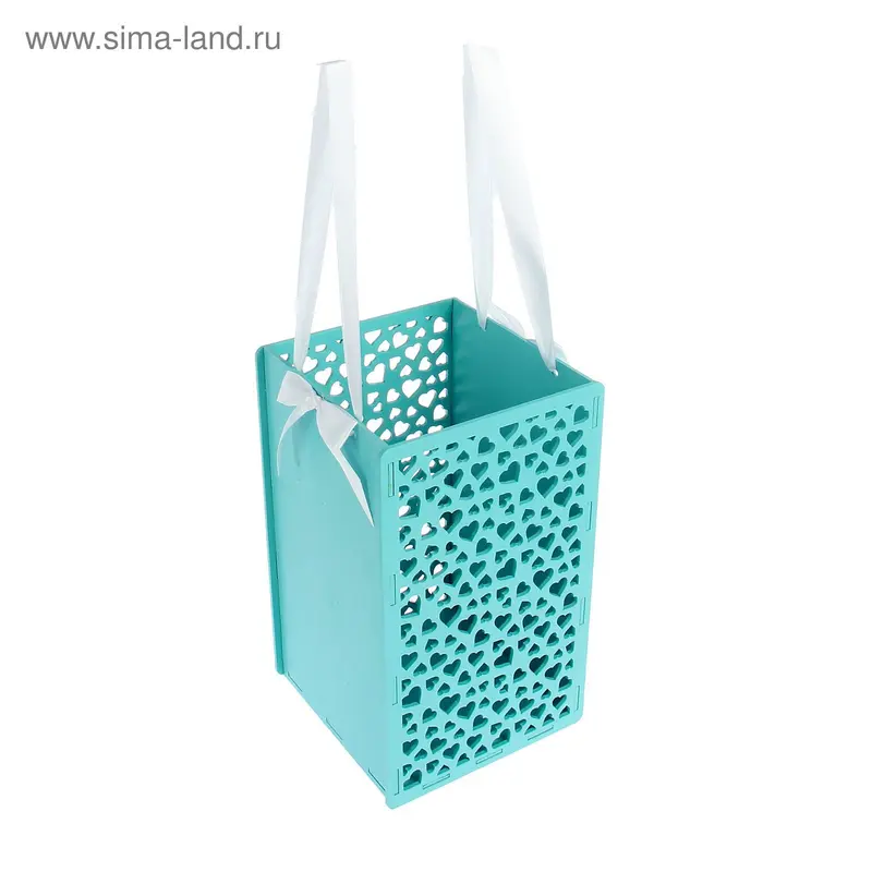 Шкатулка с сердечками 15х15х25 см (тиффани-белый)