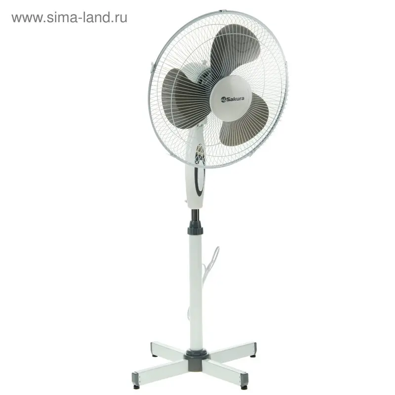 Вентилятор Sakura SA-11G, 40 Вт, напольный, 3 режима, бело-серый
