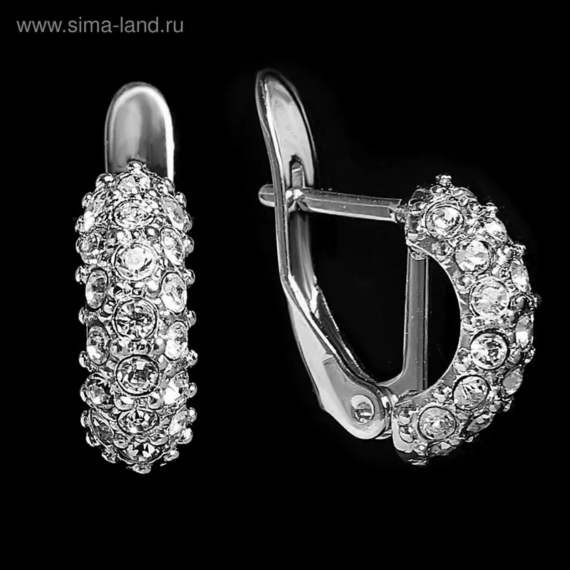 Серьги «Газель», цвет белый в черненом серебре