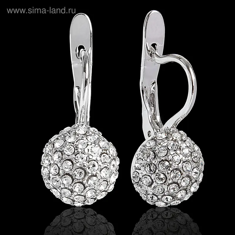 Серьги «Грема», цвет белый в серебре