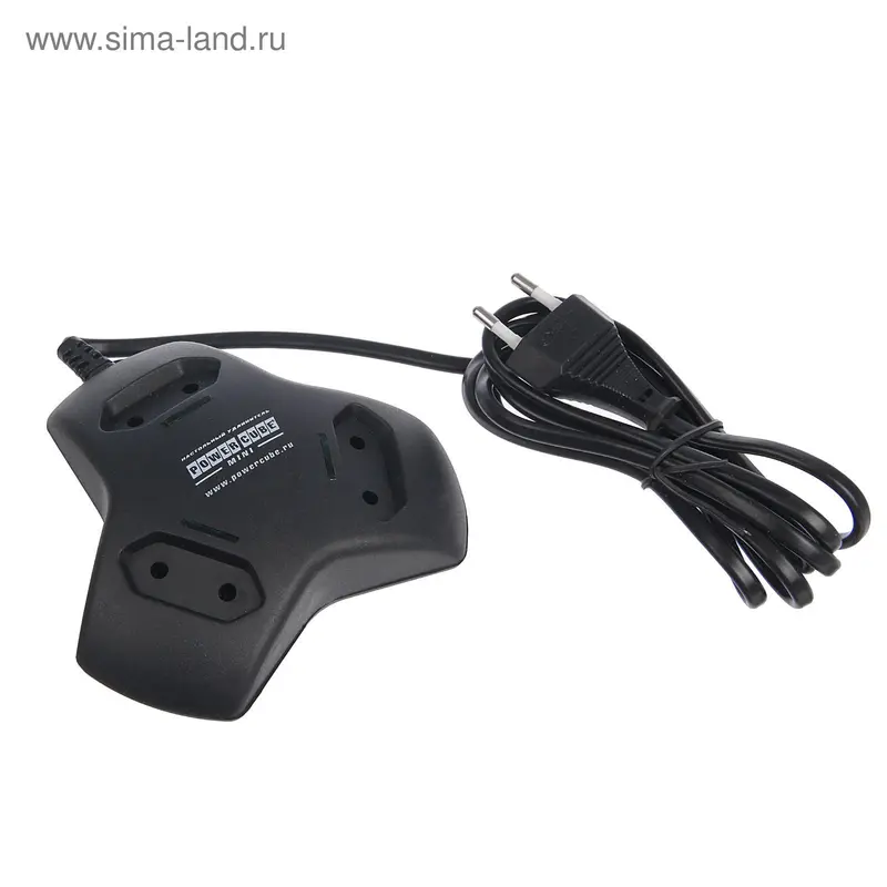Настольный удлинитель "Power Cube", 3 розетки, 2.5 А, 1.8 м, 500 Вт, черный