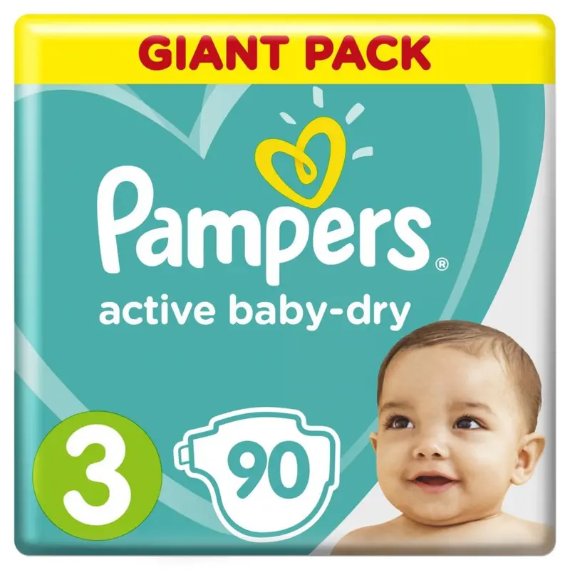 Подгузники Pampers Active Baby-Dry размер 3, 90 шт