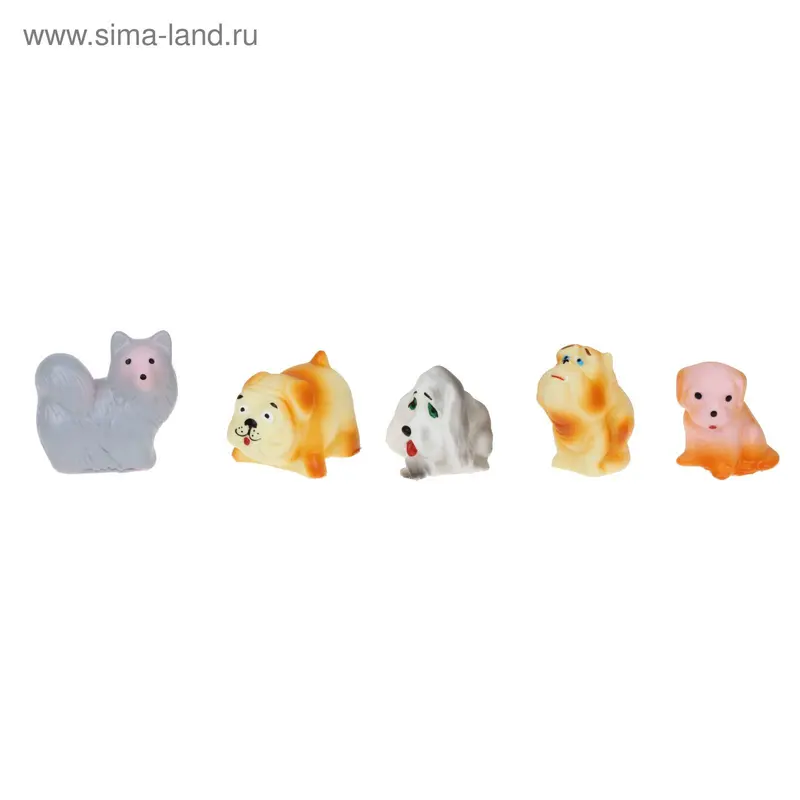 Резиновая игрушка "Собачки", набор 5 шт