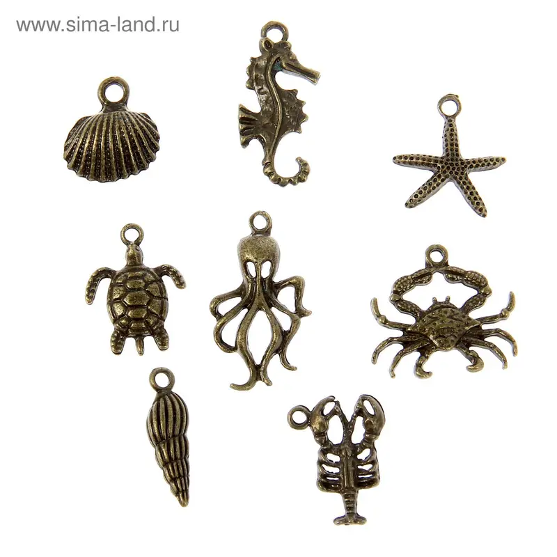 Набор декоративных элементов (8 шт) "Морские жители"