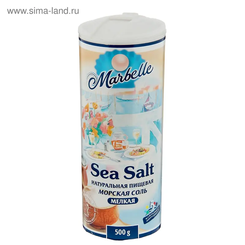 Соль морская Пудофф Marbelle мелкая, помол №0, 500 г