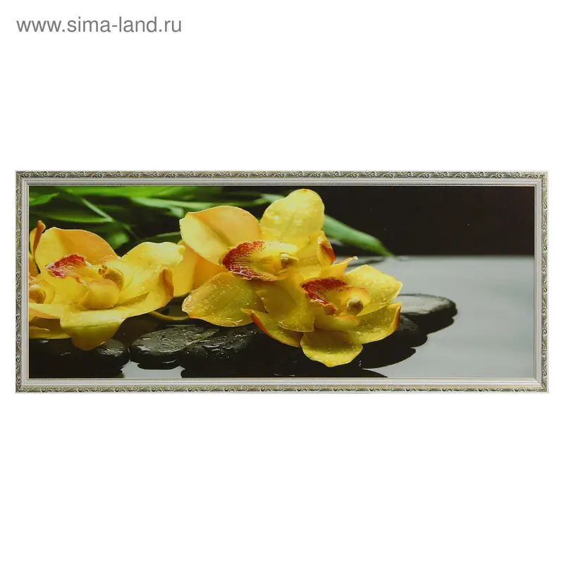 Картина "Жёлтые орхидеи" 57*157 см