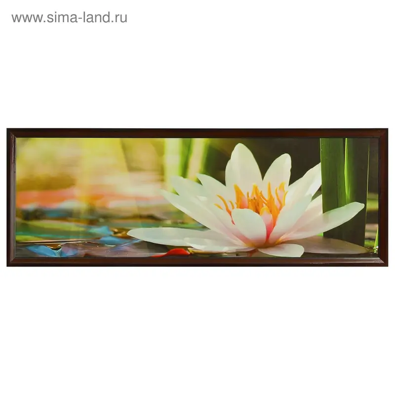 Картина "Кувшинка" 57*157 см рамка МИКС