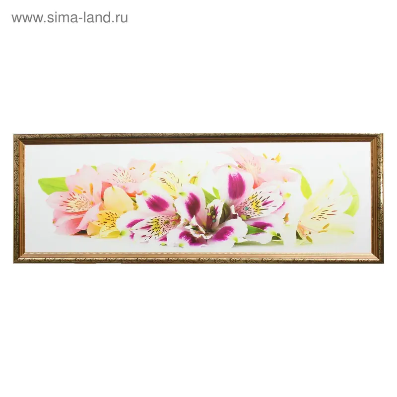 Картина "Альстромерия" 47*127 см рамка МИКС
