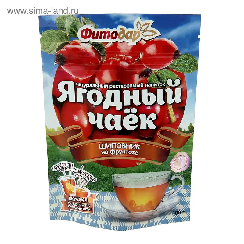 Ягодный чаёк "Фитодар" "Шиповник" на фруктозе, 100 г