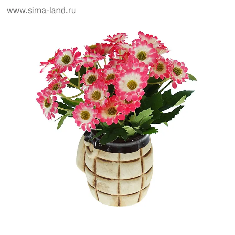 композиция мини 13*10 см ромашка в горшке микс