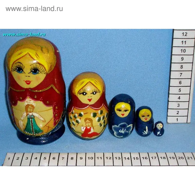 сувенир матрёшка 5в1 11,5см (бокс 200 шт) мин 3 н-ра