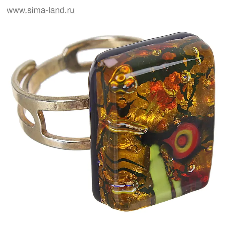 Кольцо Fusione, витраж, прямоугольник