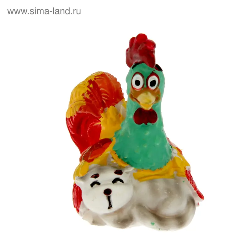 Фигурка полистоун "Петя Петушок и Котофей" 4х4,5 см
