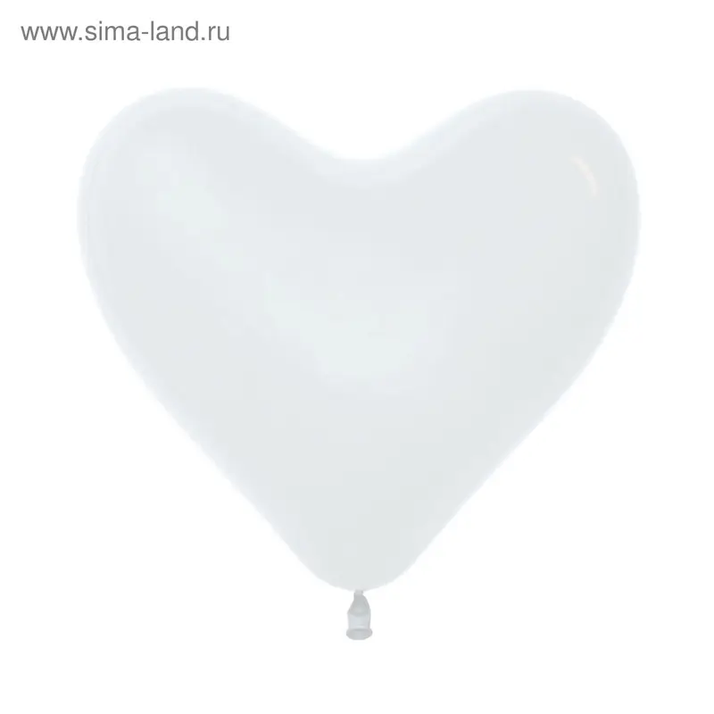 Шар латексный 6", сердце, пастель, набор 100 шт., цвет белый
