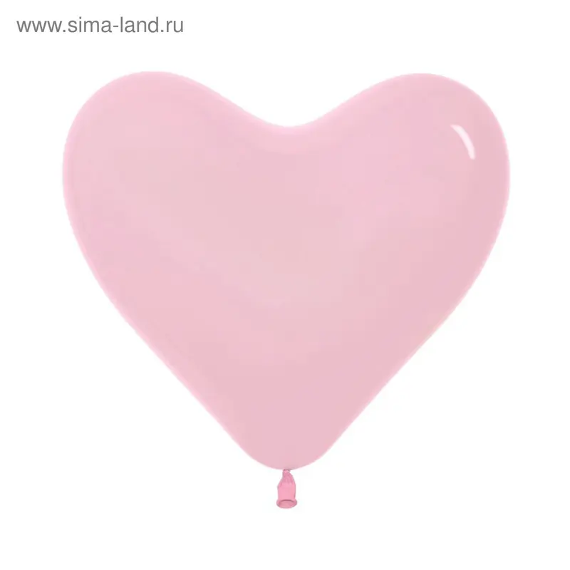 Шар латексный 6", сердце, пастель, набор 100 шт., цвет розовый