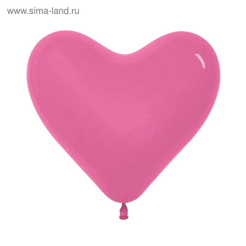 Шар латексный 6", сердце, пастель, набор 100 шт., цвет фуксии