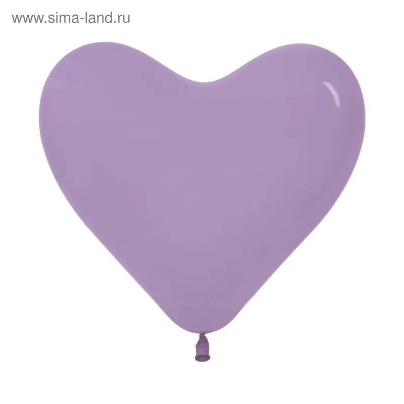Шар латексный 6", сердце, пастель, набор 100 шт., цвет сиреневый