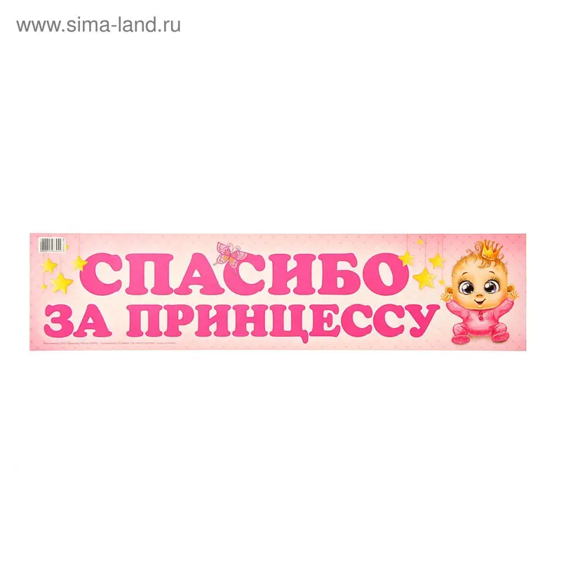 Наклейка на номер "Спасибо за принцессу"