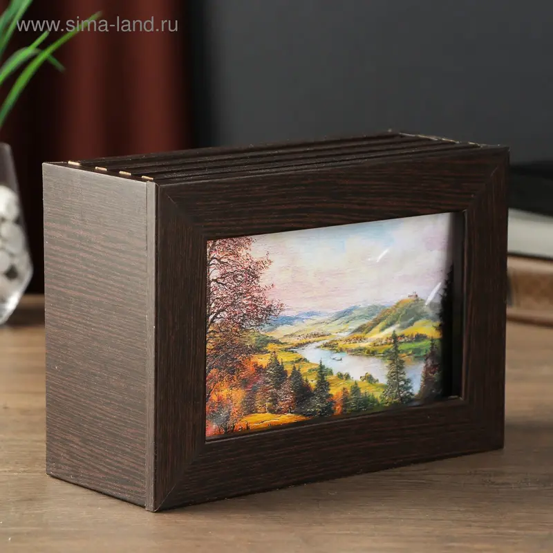 Фотобокс "Река" для фото 13х18 см 96 шт Венге