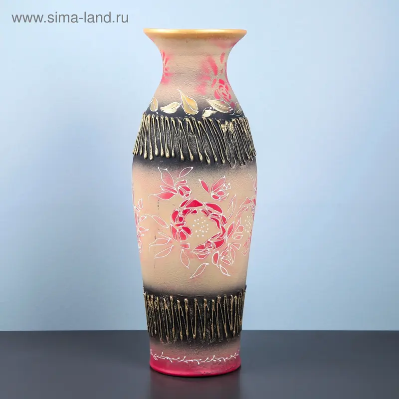 Ваза напольная "Юлия", абстракция, цветы, 65 см, микс