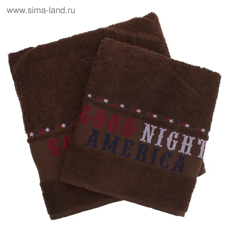 Набор полотенец CITY Amerika 50*90 см, 70*140 см шоколад