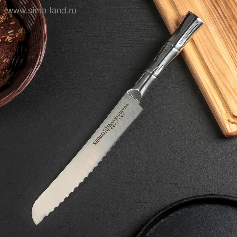 Нож для хлеба Samura Bamboo, лезвие 20 см, сталь AUS-8