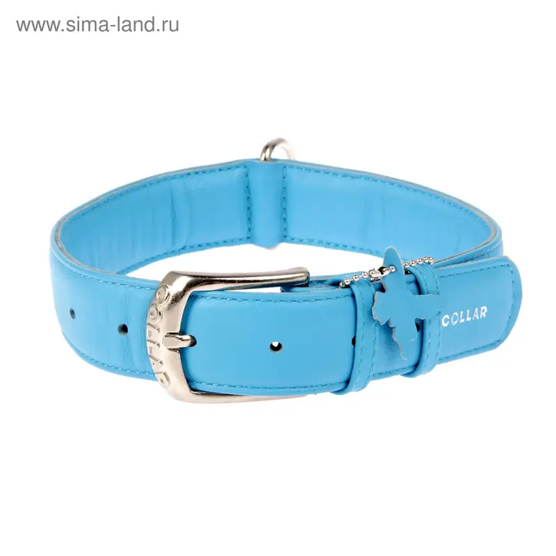 Ошейник CoLLaR Glomour с объемной надписью, 46-60 х 3,5 см, синий