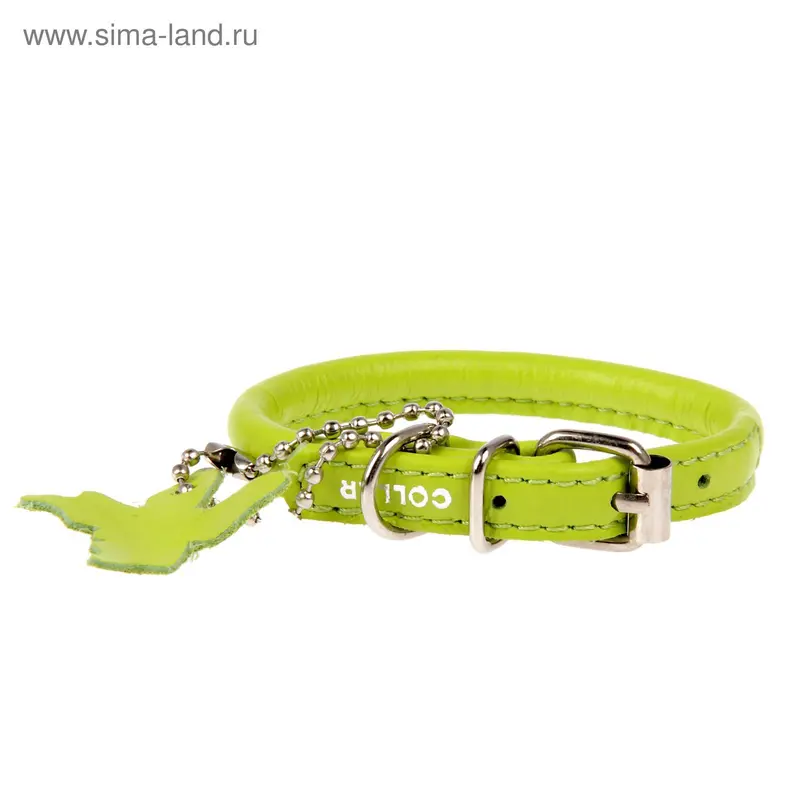 Ошейник CoLLaR Glomour для длинношерстных собак17-20 х 0,6 см, зеленый